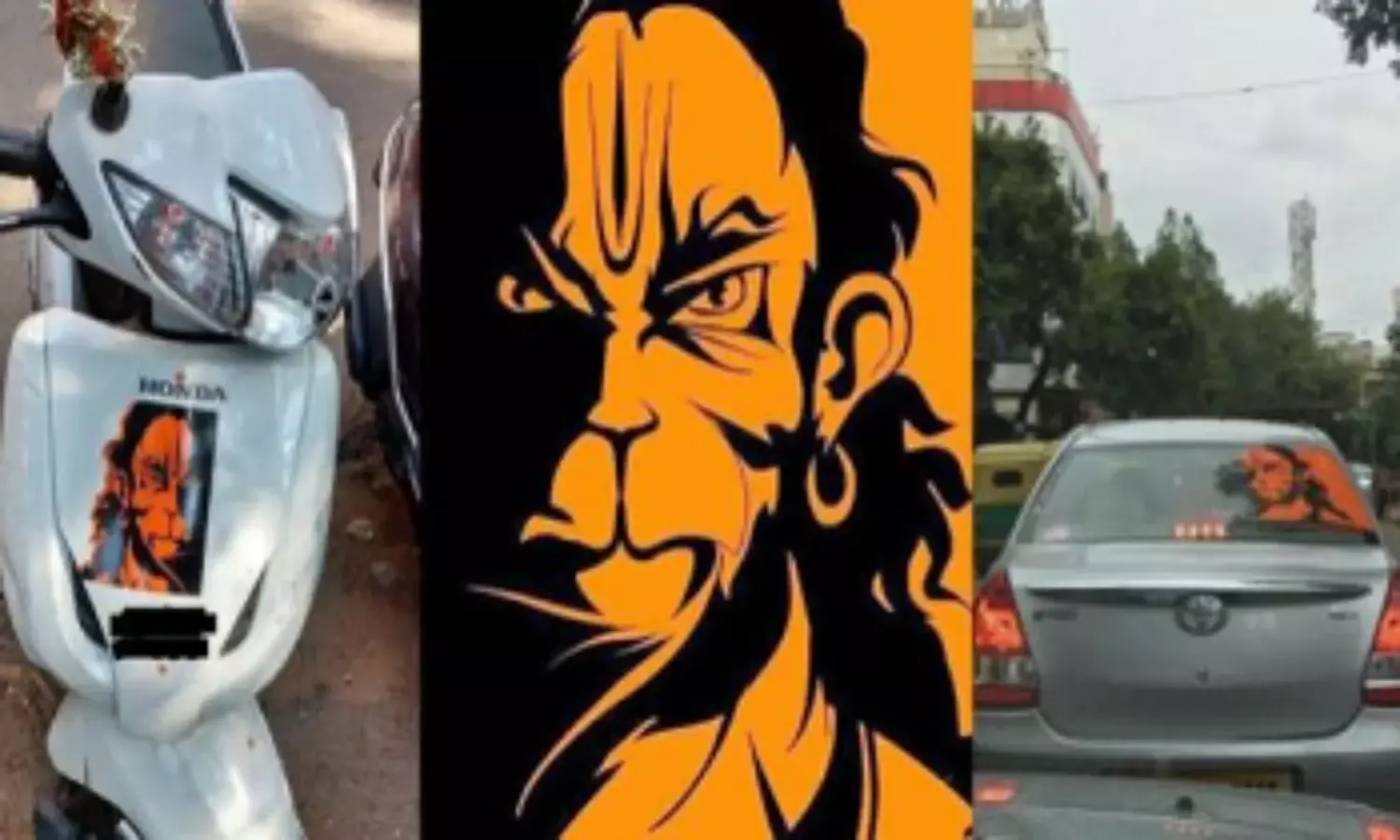 5 Bal Hanuman sticker With Orange colour